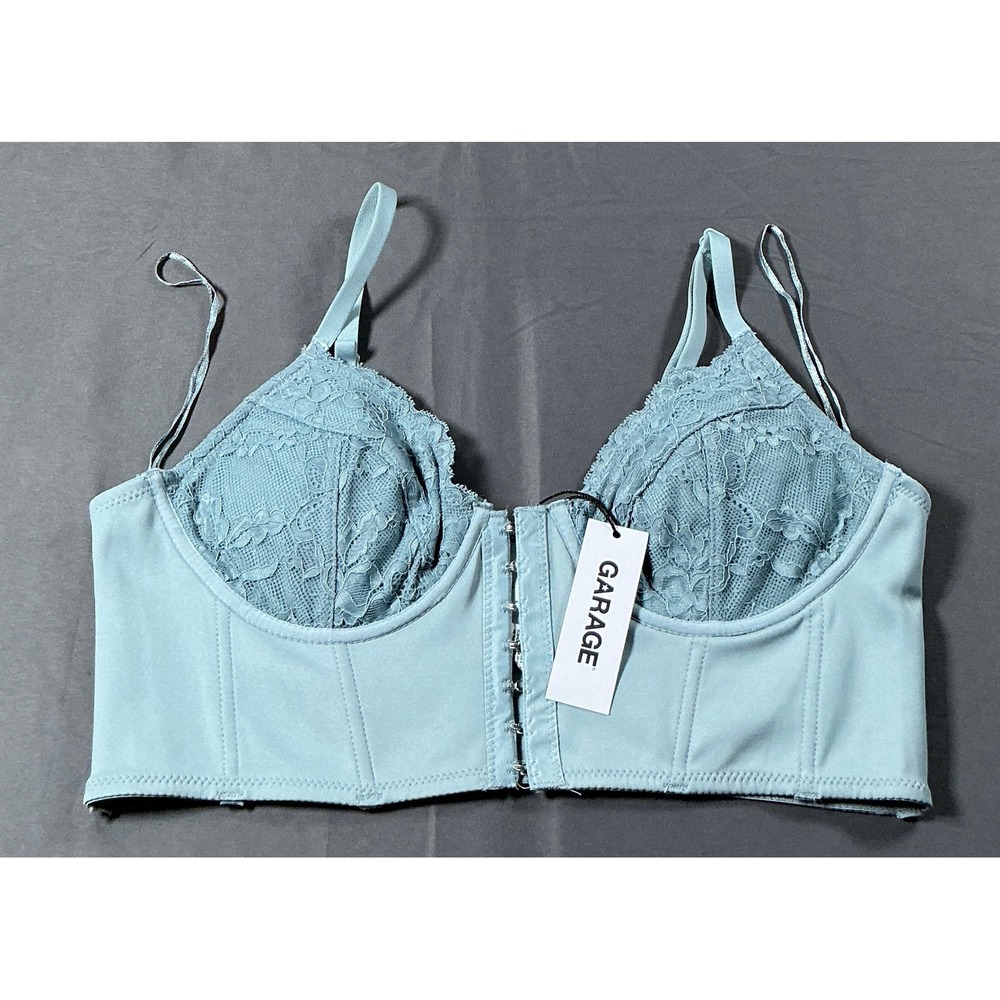 Garage Luna Combo Lace Bustier Top Arona Blue Hook Eye Corset 100082993 M